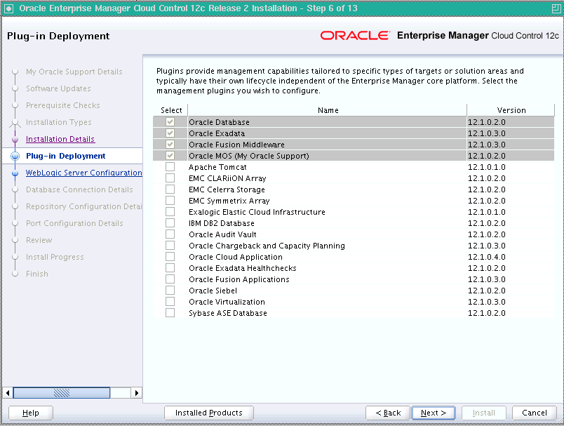Plug-In Deployment Screen