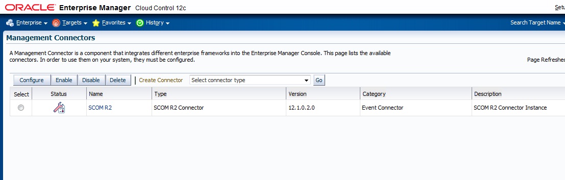 Unconfigured SCOM R2 Connector Instance