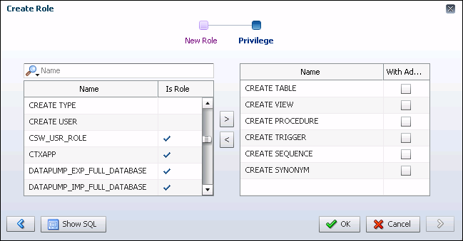 Description of the illustration exp_create_role_privs.gif follows