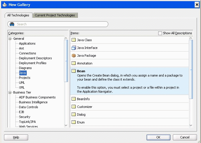 Creating a Java Bean