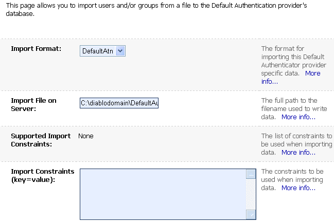 Migration Tab for the WebLogic Authentication Provider