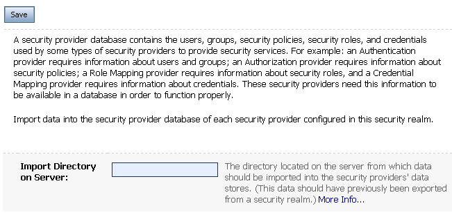 Migration Tab for a Security Realm