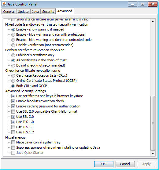 Advanced Network Settings panel, third part